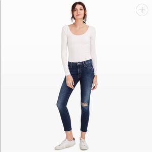 Mother looker ankle fray jeans